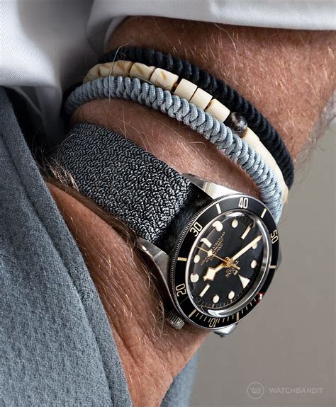 tudor black bay fabric strap|tudor black bay leather strap.